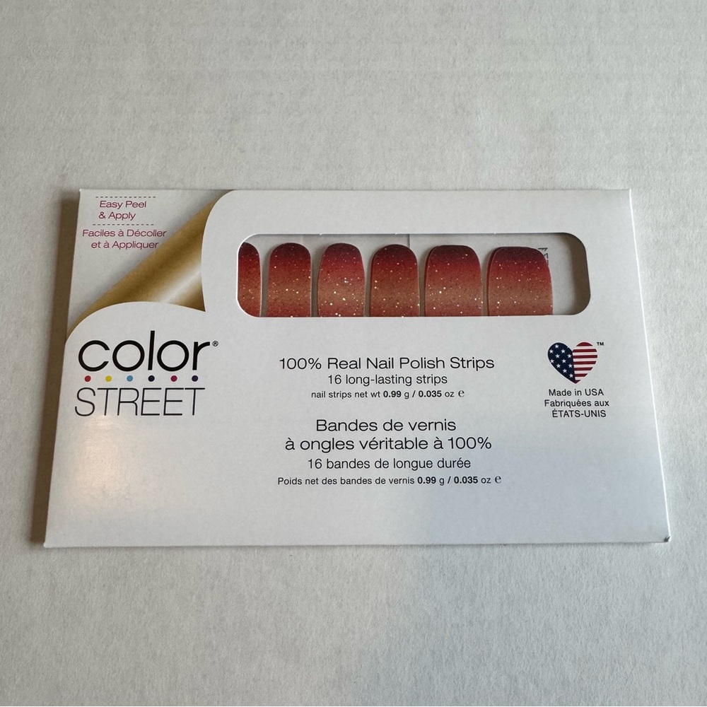 *Retired* Color Street: Solar Flare | Burgundy Copper Gold Gradient Glitter Fall - Picture 3 of 14